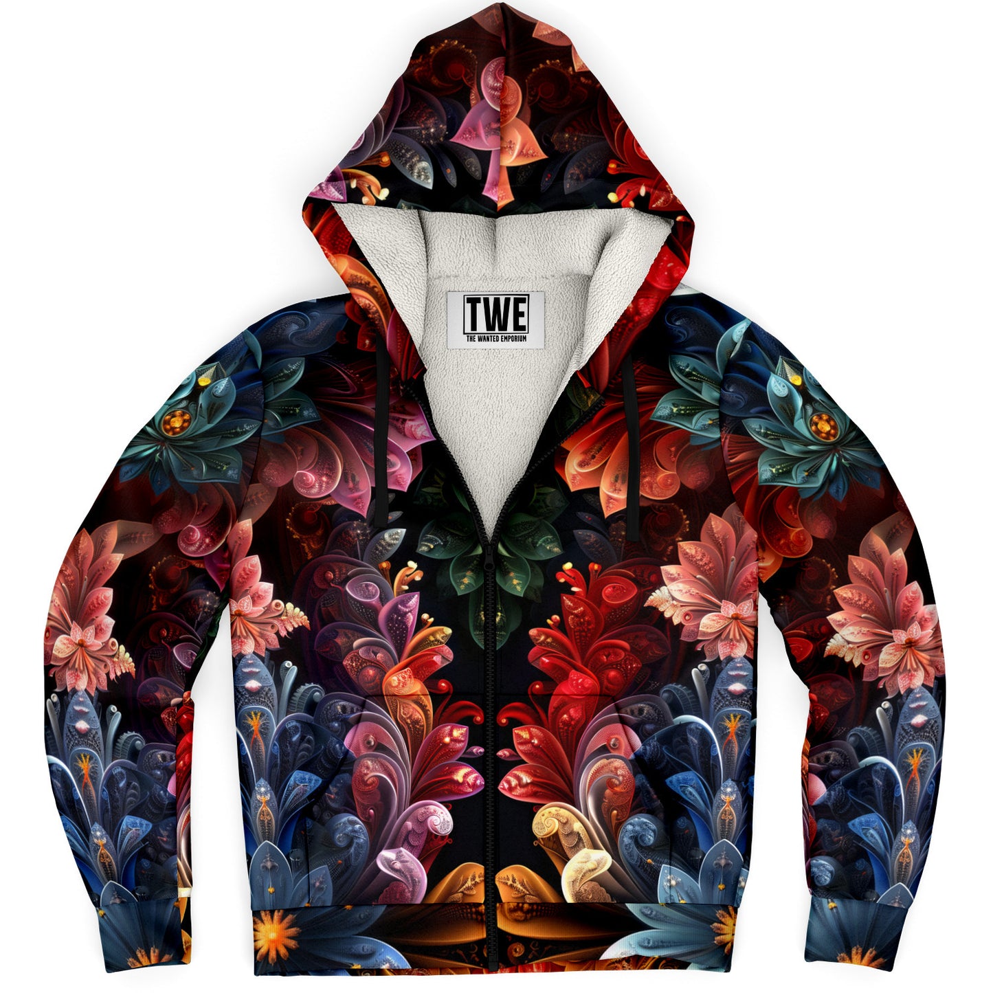 Floral Fantasy Microfleece Zip Hoodie - AOP