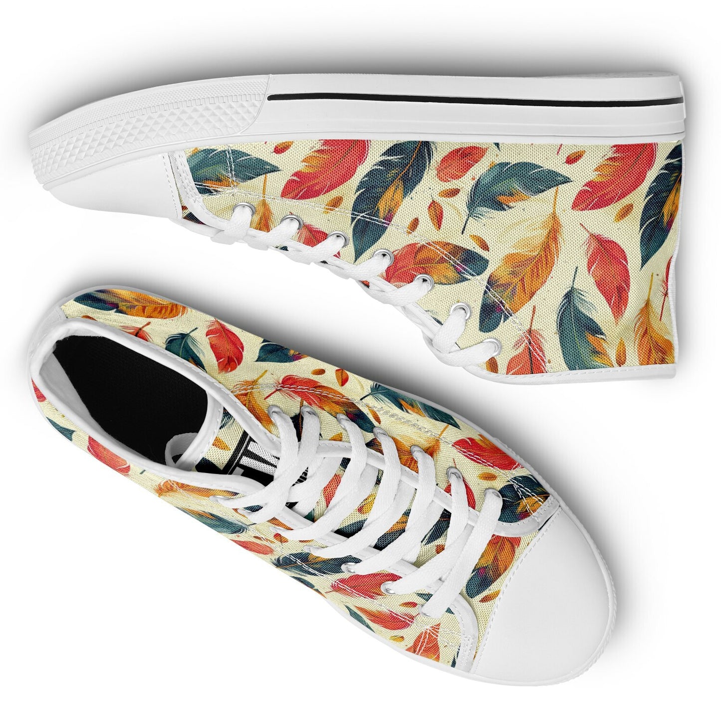 Urban Peak High-Top Shoes with Autumn Leaves Design