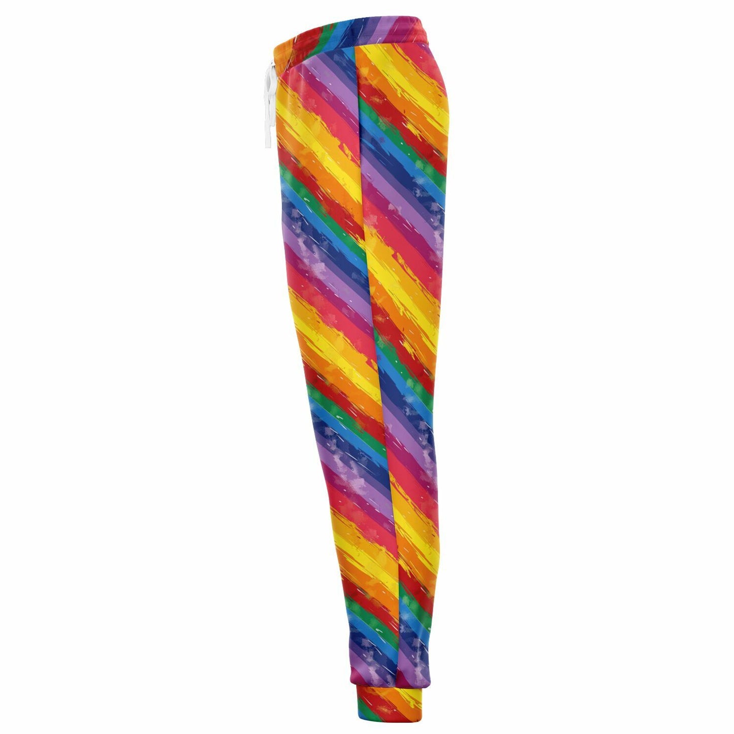 Rainbow Stripes High-Waisted Joggers for Vibrant and Fun Loungewear - AOP