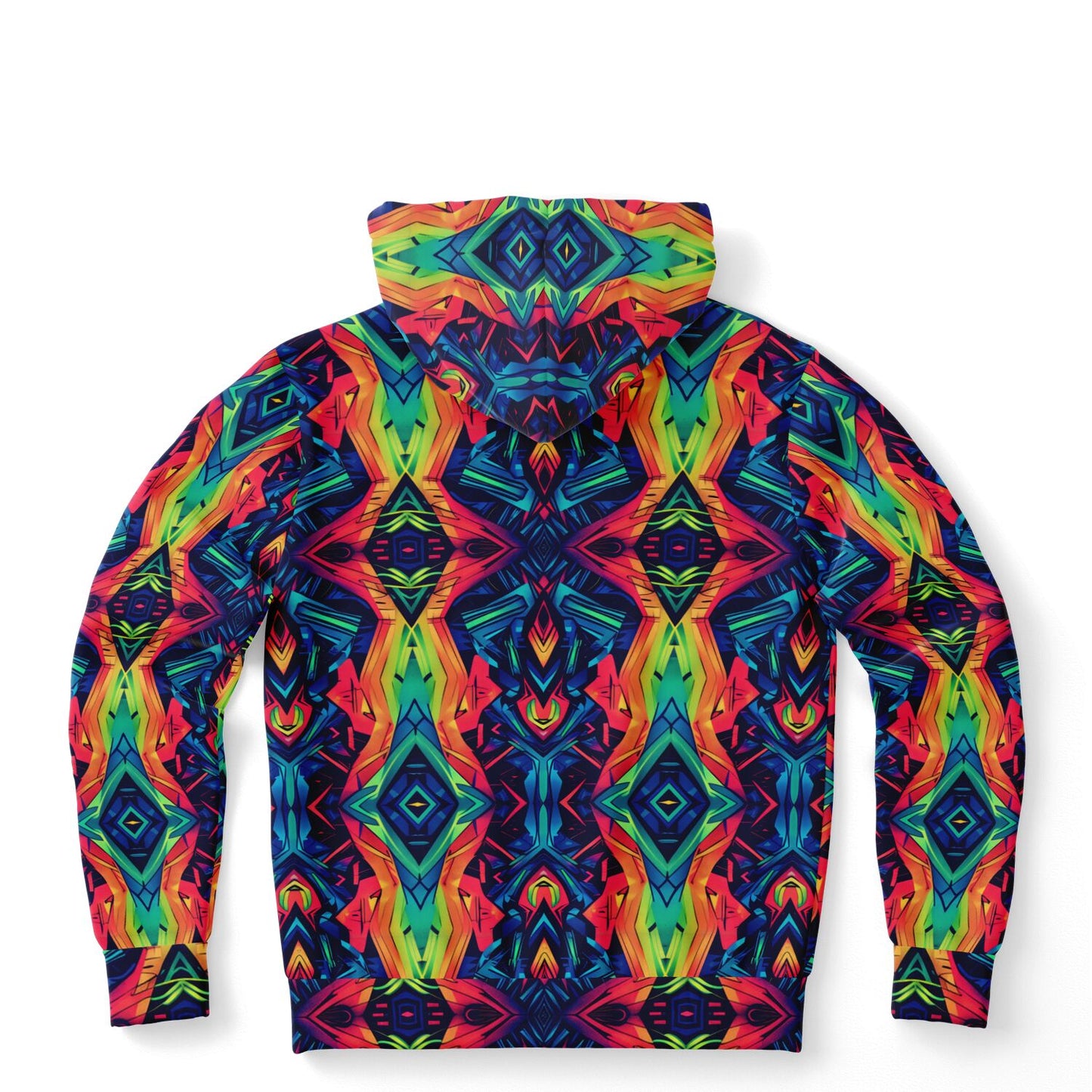 Neon Kaleidoscope Pullover Fashion Hoodie - AOP