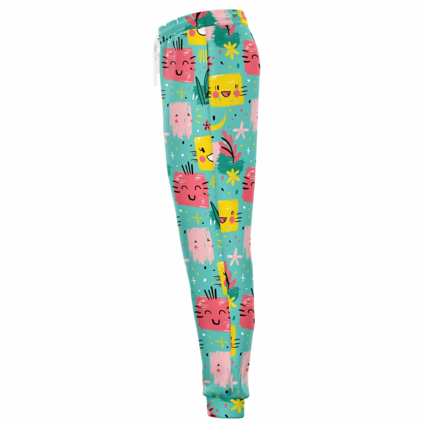 Cute Kawaii High-Waisted Joggers for Playful and Adorable Loungewear - AOP