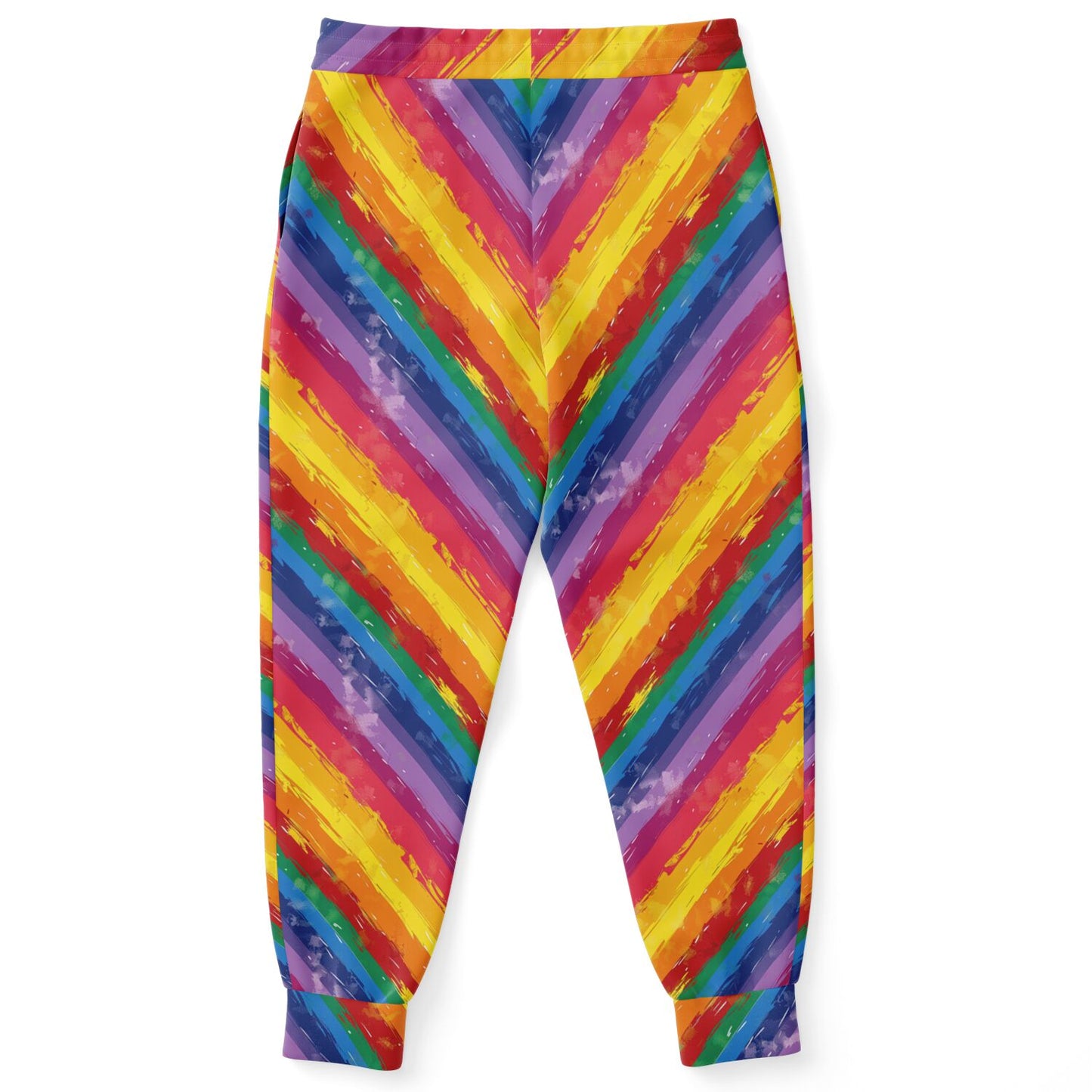 Rainbow Stripes High-Waisted Joggers for Vibrant and Fun Loungewear - AOP