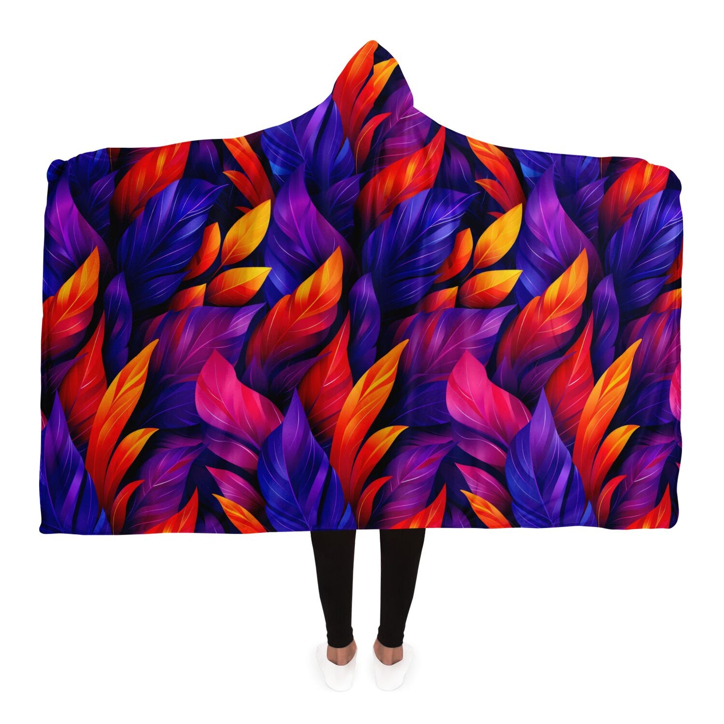 Vivid Feather Fantasy Hooded Blanket