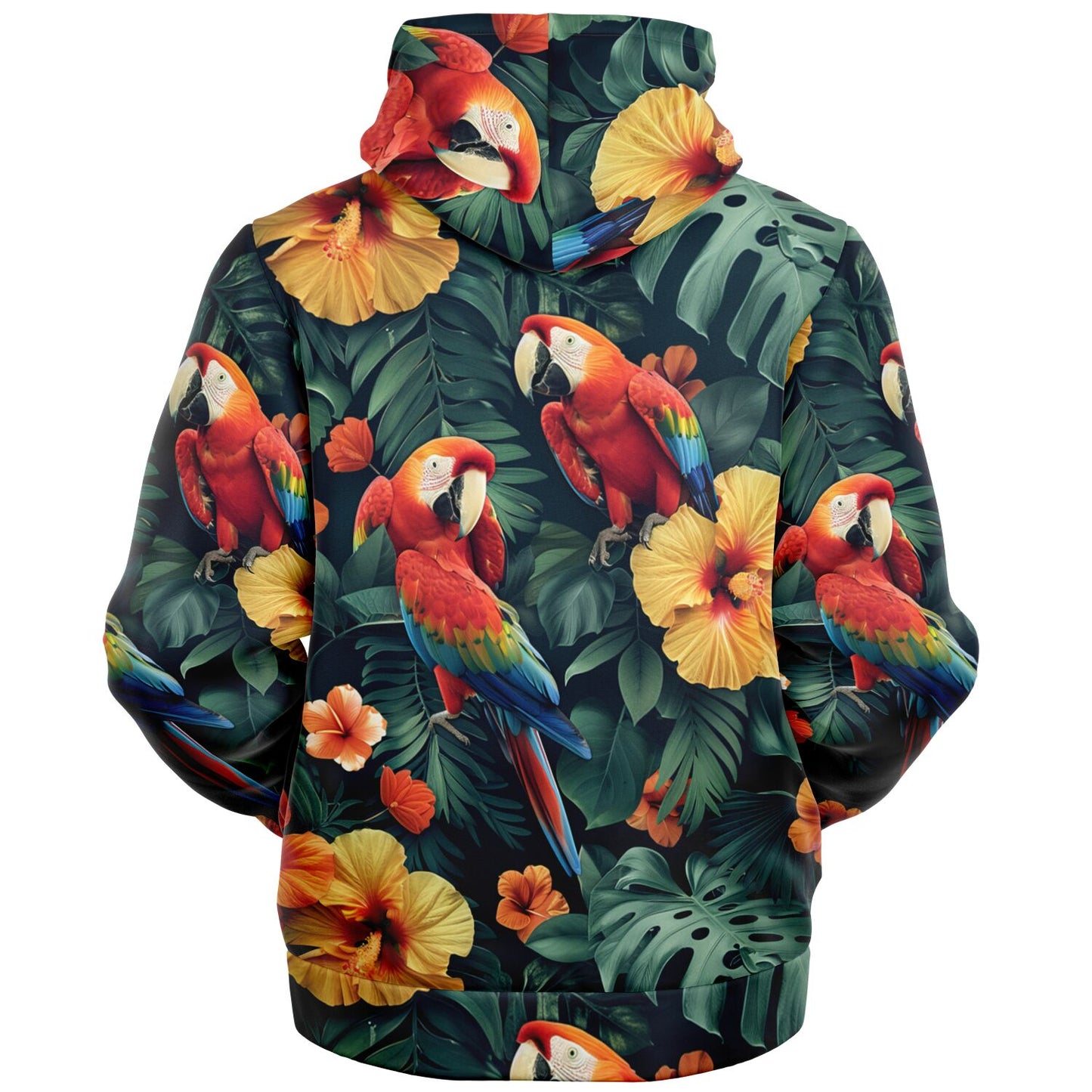 Tropical Parrot Microfleece Zip hoodie - AOP