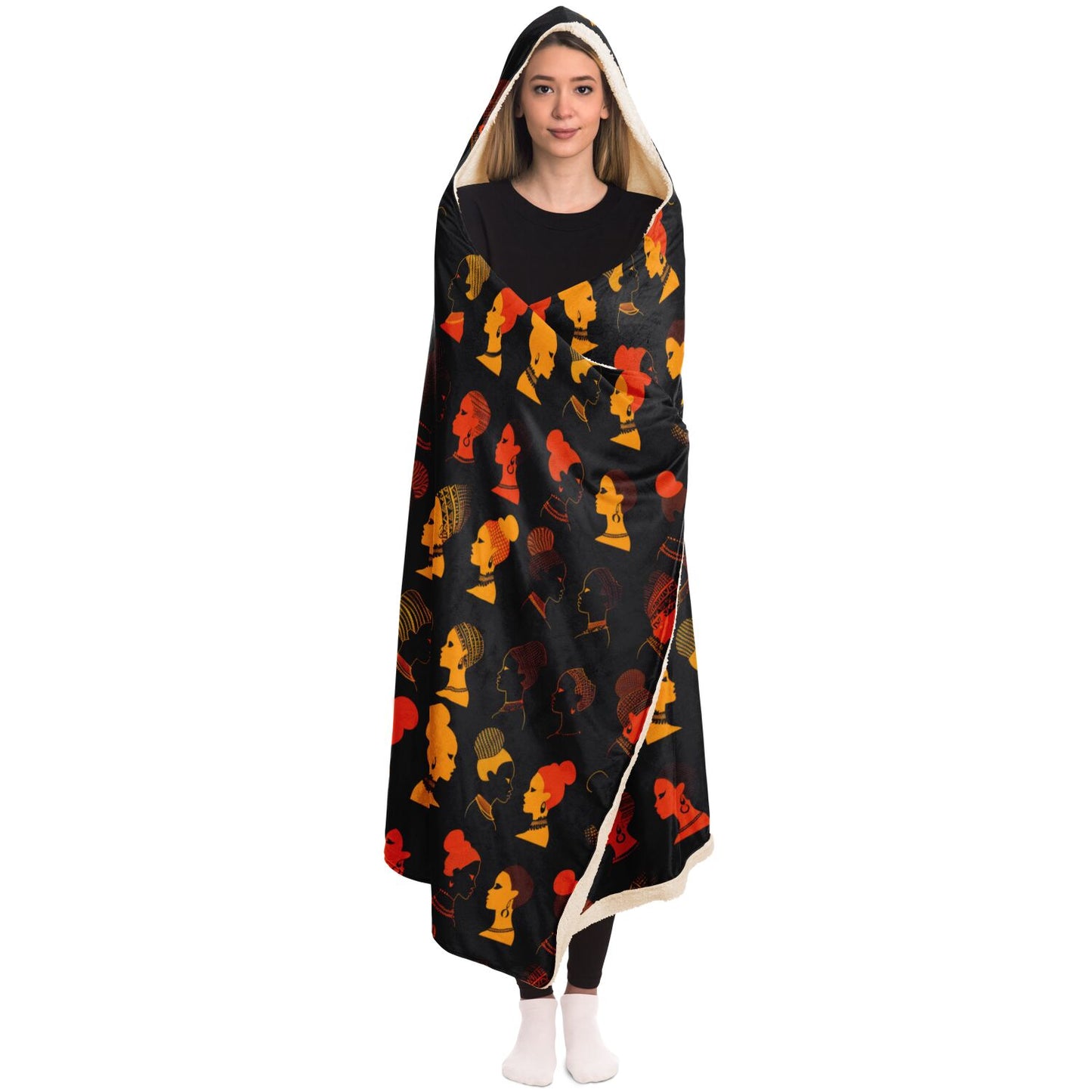 Vibrant African Silhouette Hooded Blanket