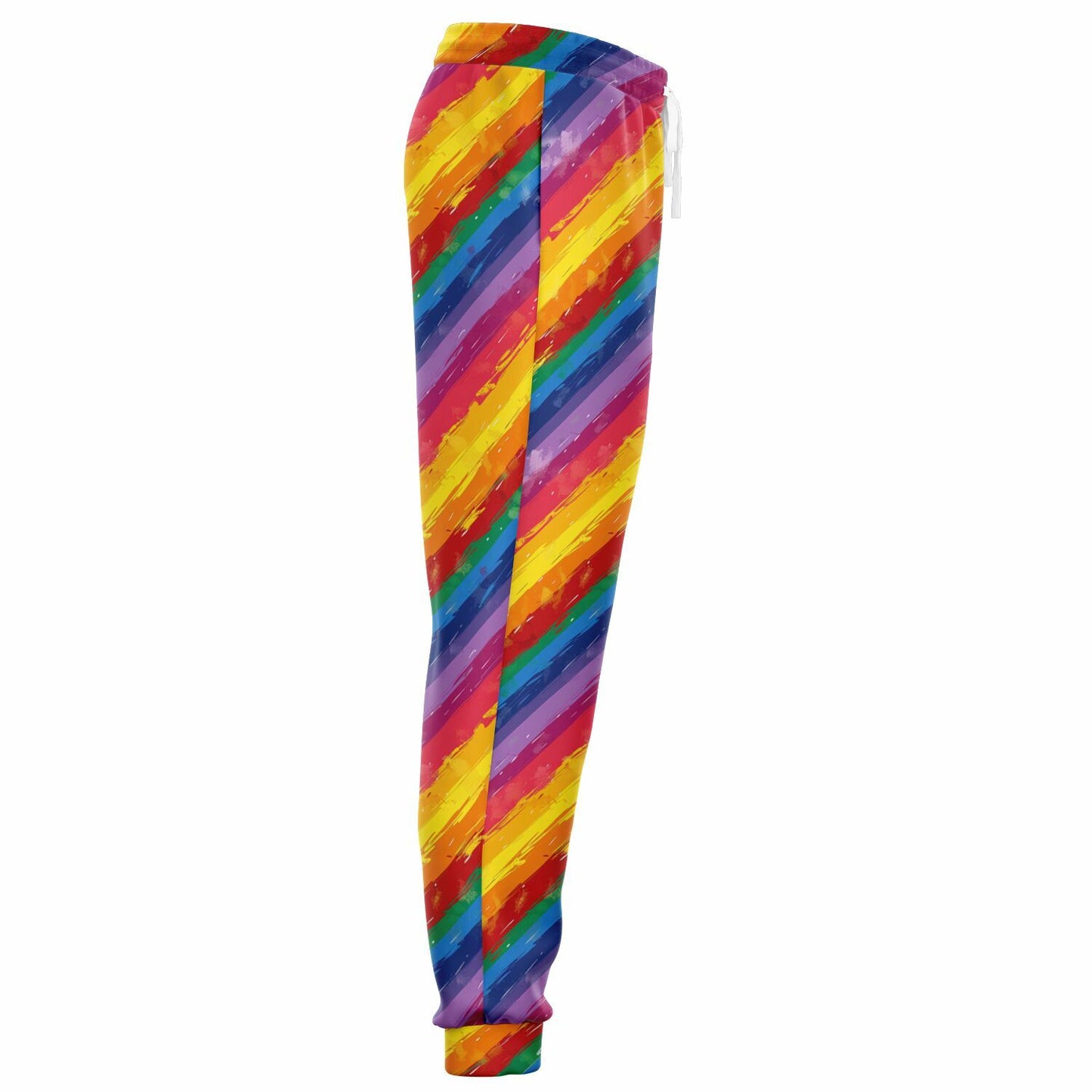 Rainbow Stripes High-Waisted Joggers for Vibrant and Fun Loungewear - AOP