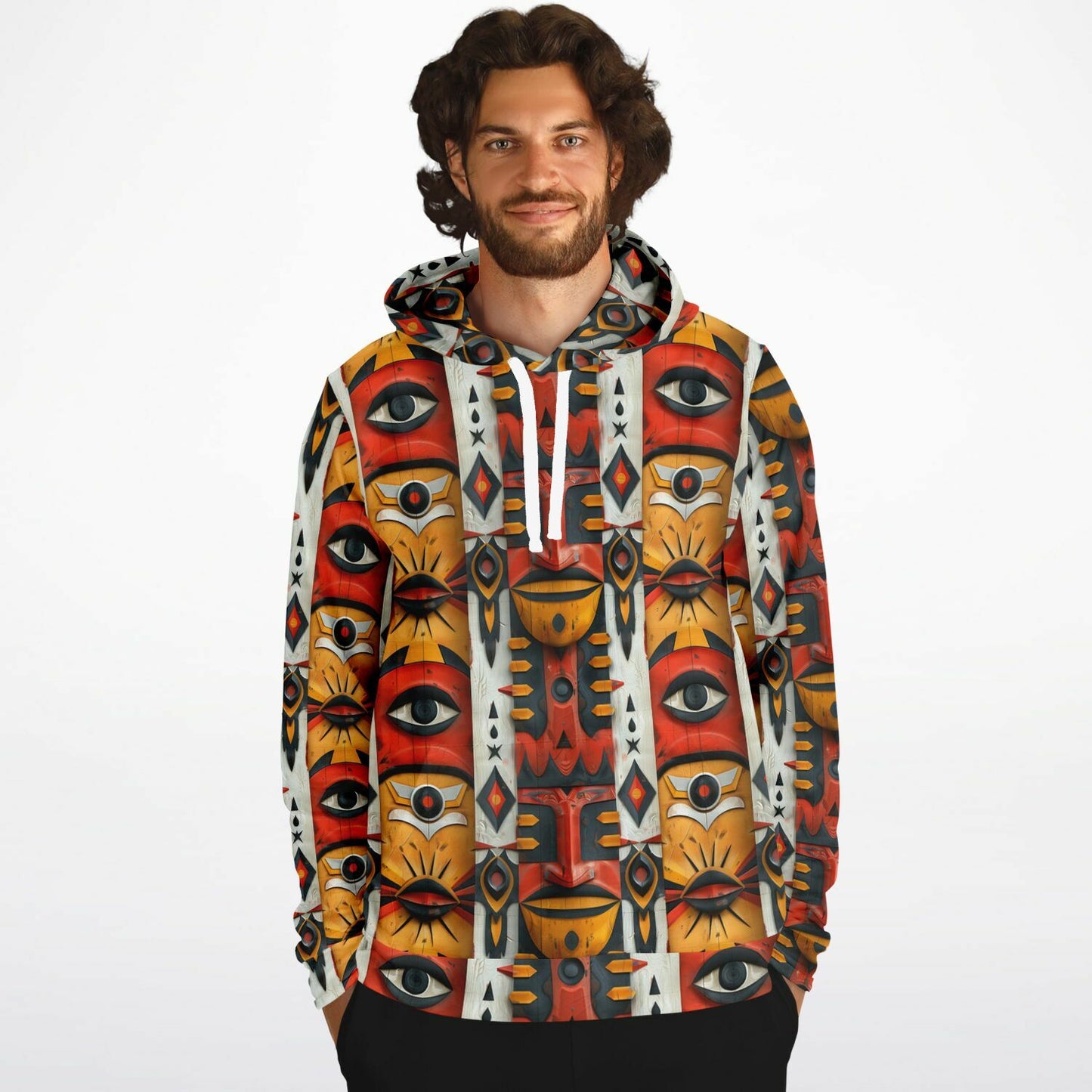 Tribal Eyes Pullover Fashion Hoodie - AOP