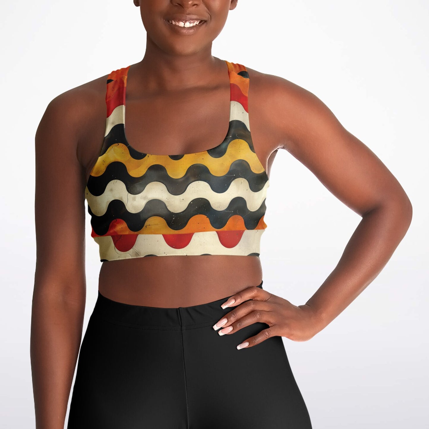 Retro Wave Padded Sports Bra