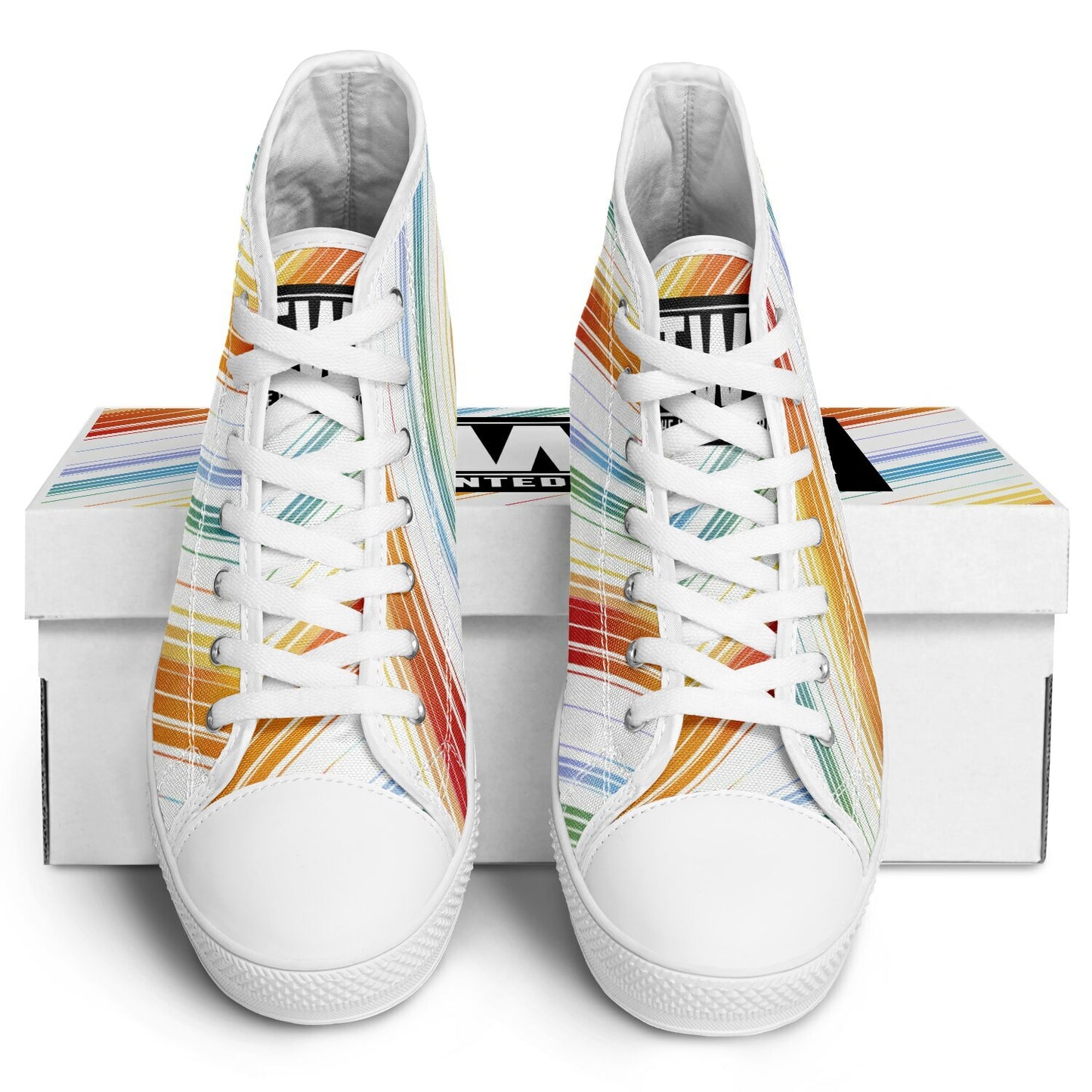 Urban Peak High-Top Shoes with Rainbow Stripes Design