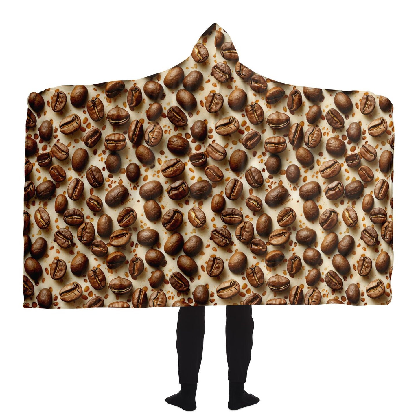 Cosy Coffee Bean Hooded Blanket