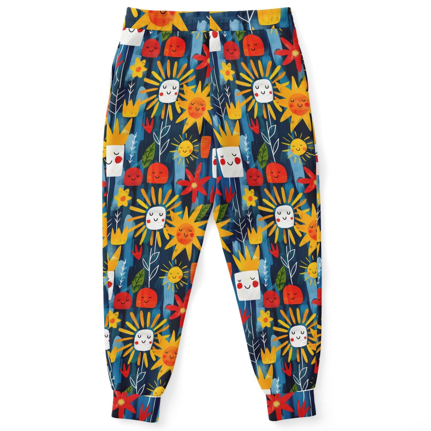 Whimsical Sunshine High-Waisted Joggers for Playful Loungewear - AOP