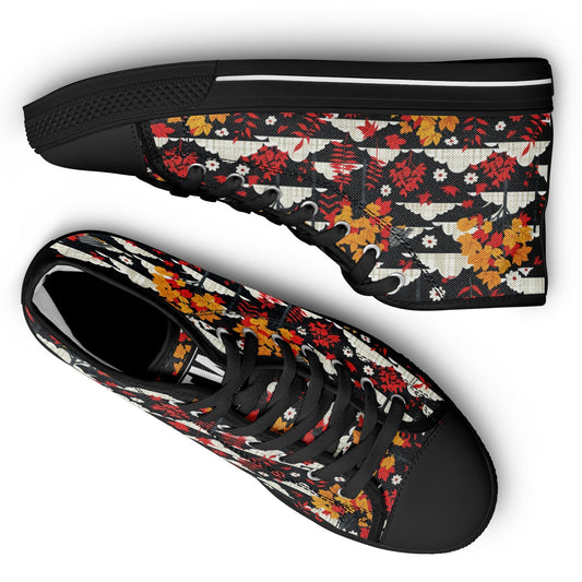 Urban Peak High-Top Shoes with Floral Garden Design