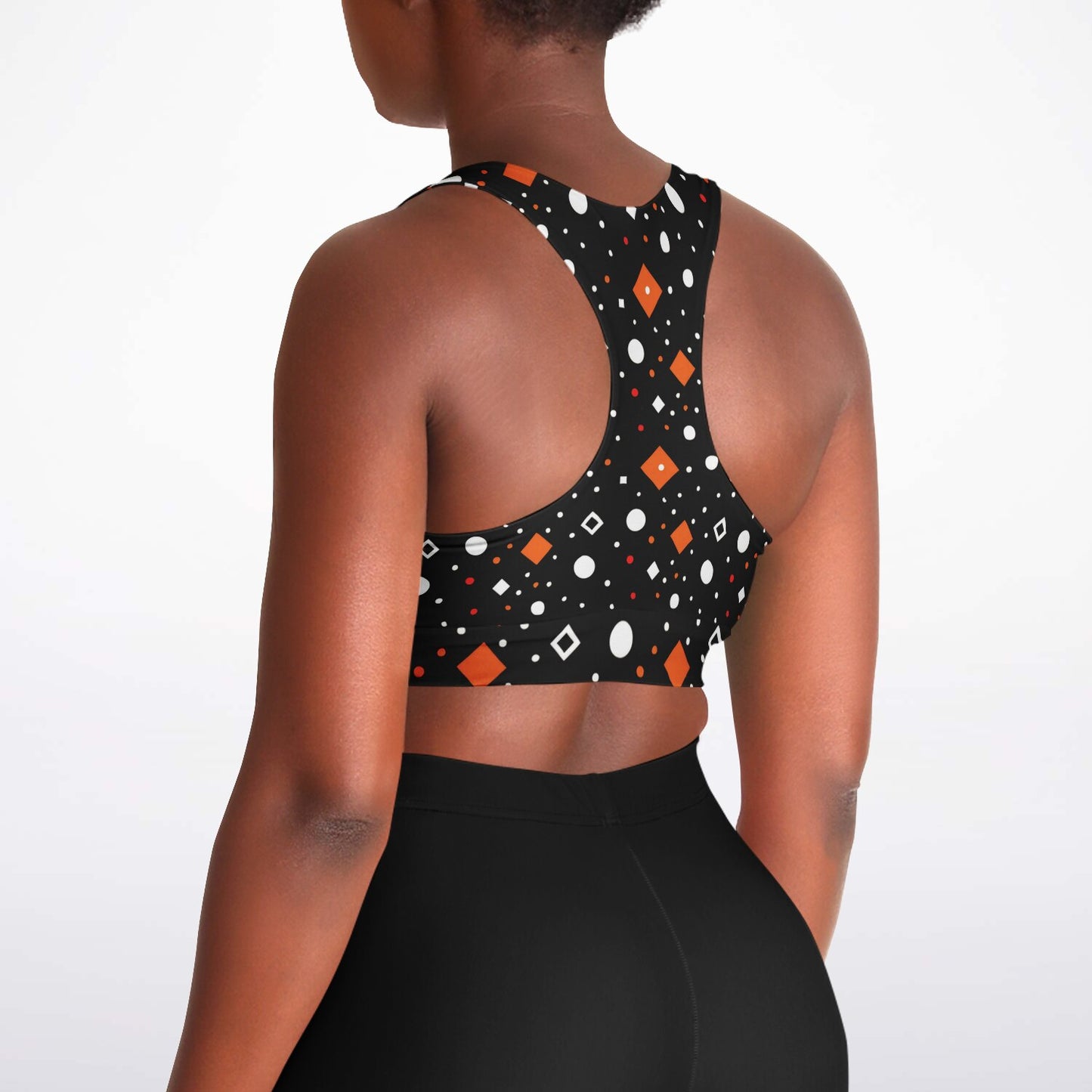 Bold Geometric Pattern Sports Bra