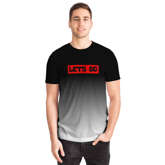 Gradient Black and White "Let's Go" Unisex T-Shirt