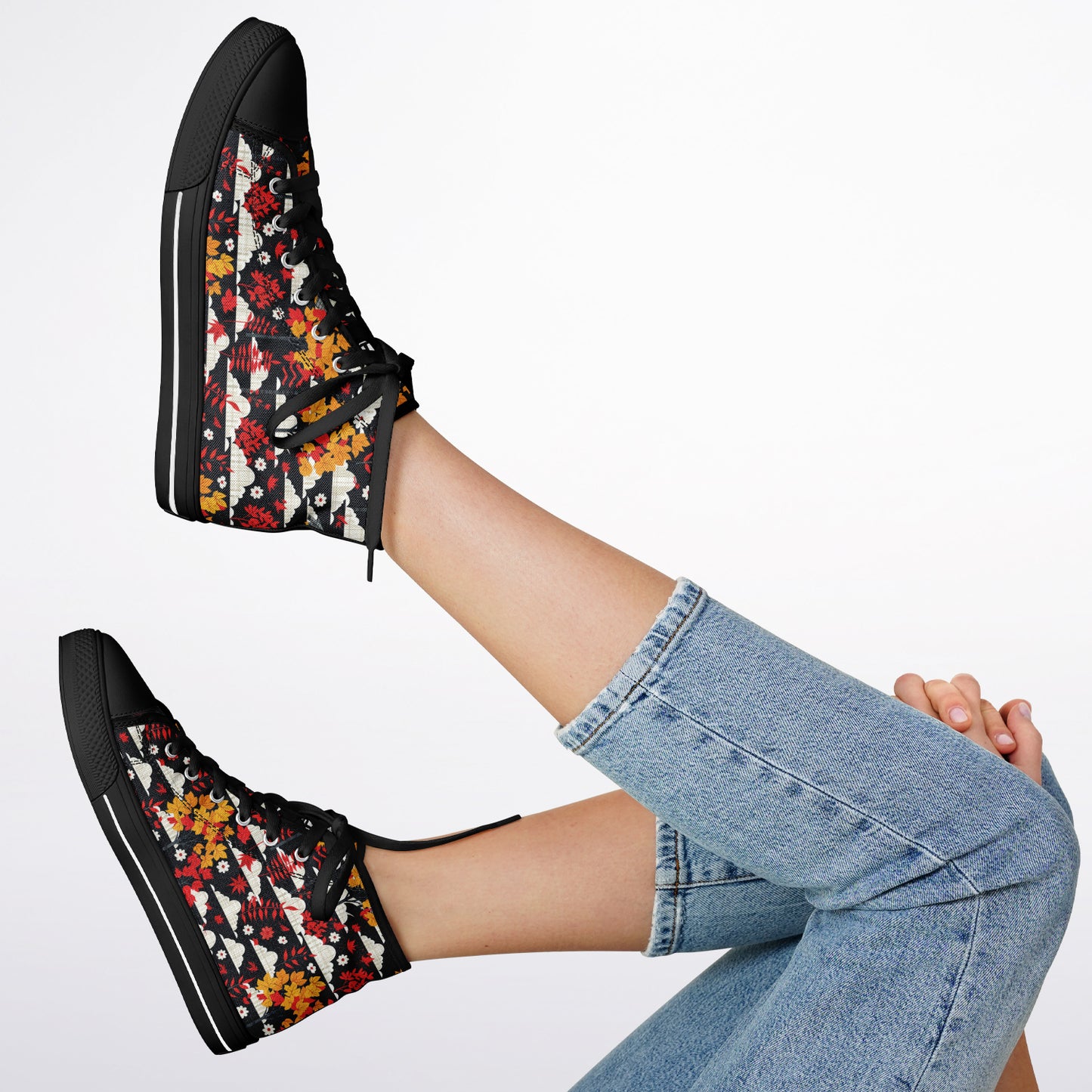 Urban Peak High-Top Shoes with Floral Garden Design