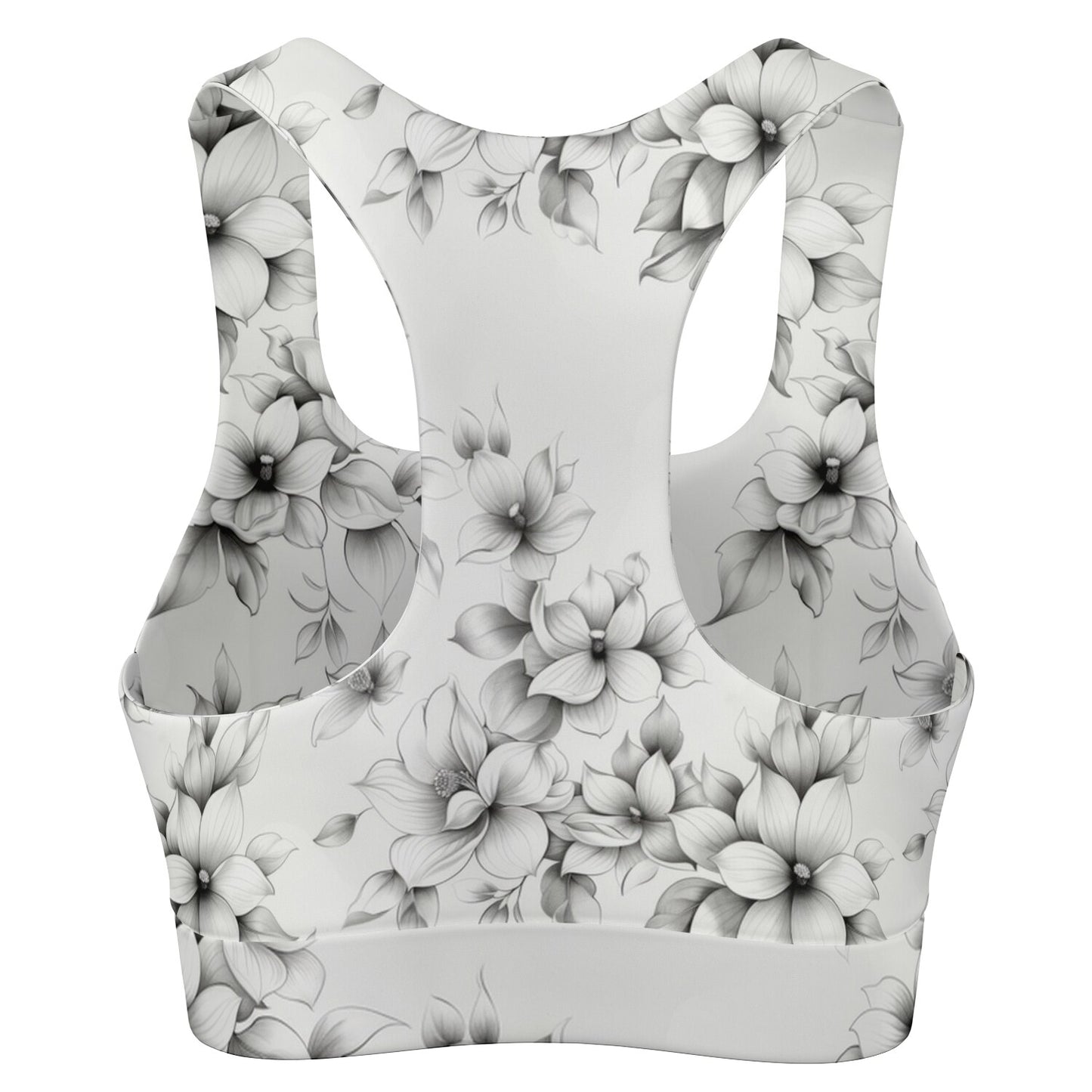 Elegant Floral Sports Bra