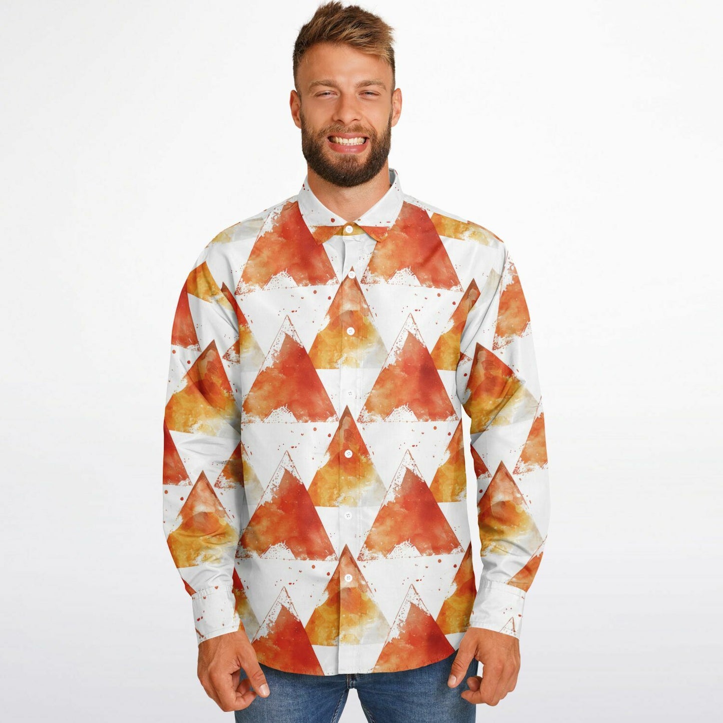 Autumn Peaks Long Sleeve Button Down Shirt