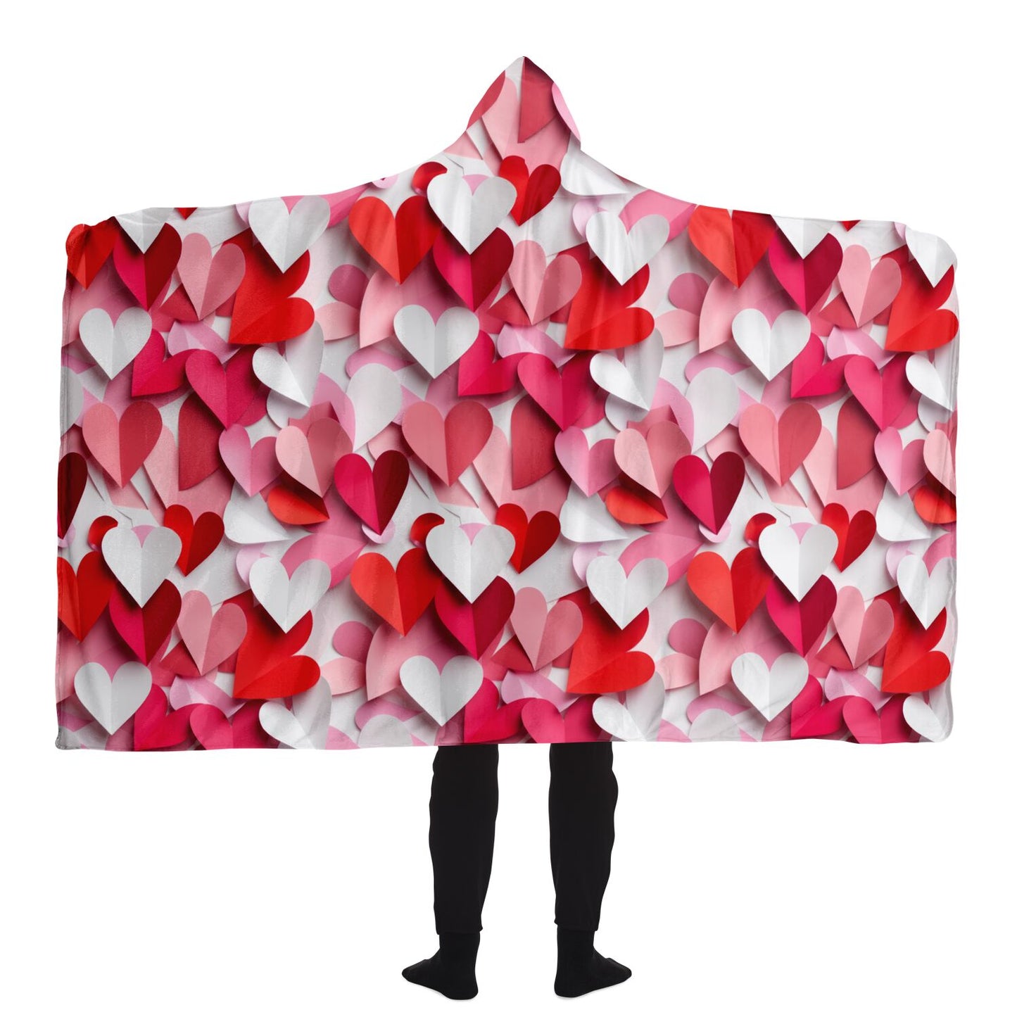 Sweet Hearts Hooded Blanket