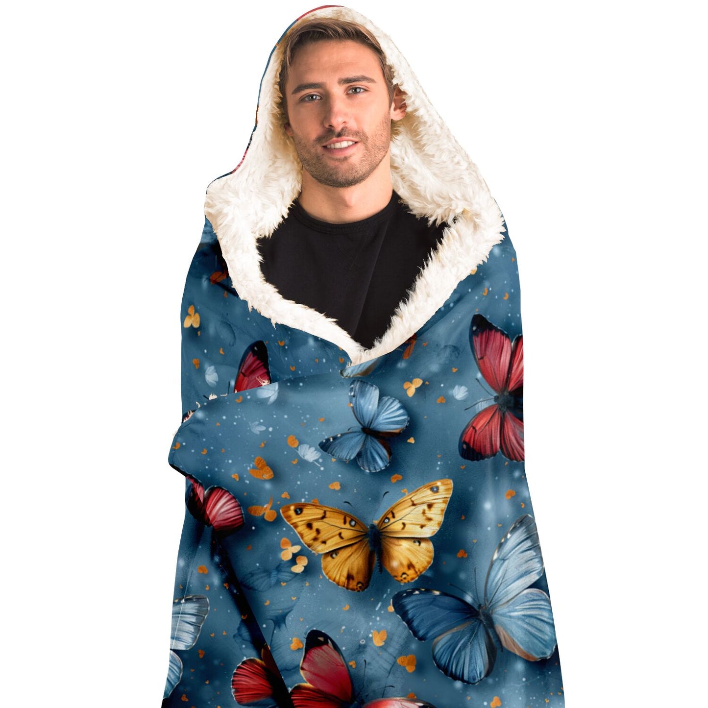 Fluttering Butterfly Hooded Blanket