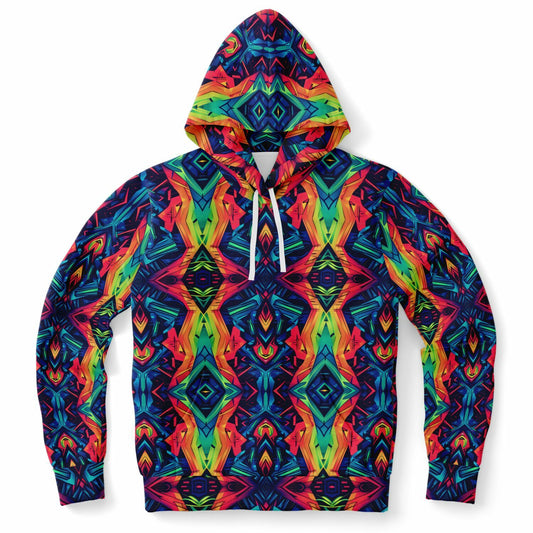 Neon Kaleidoscope Pullover Fashion Hoodie - AOP