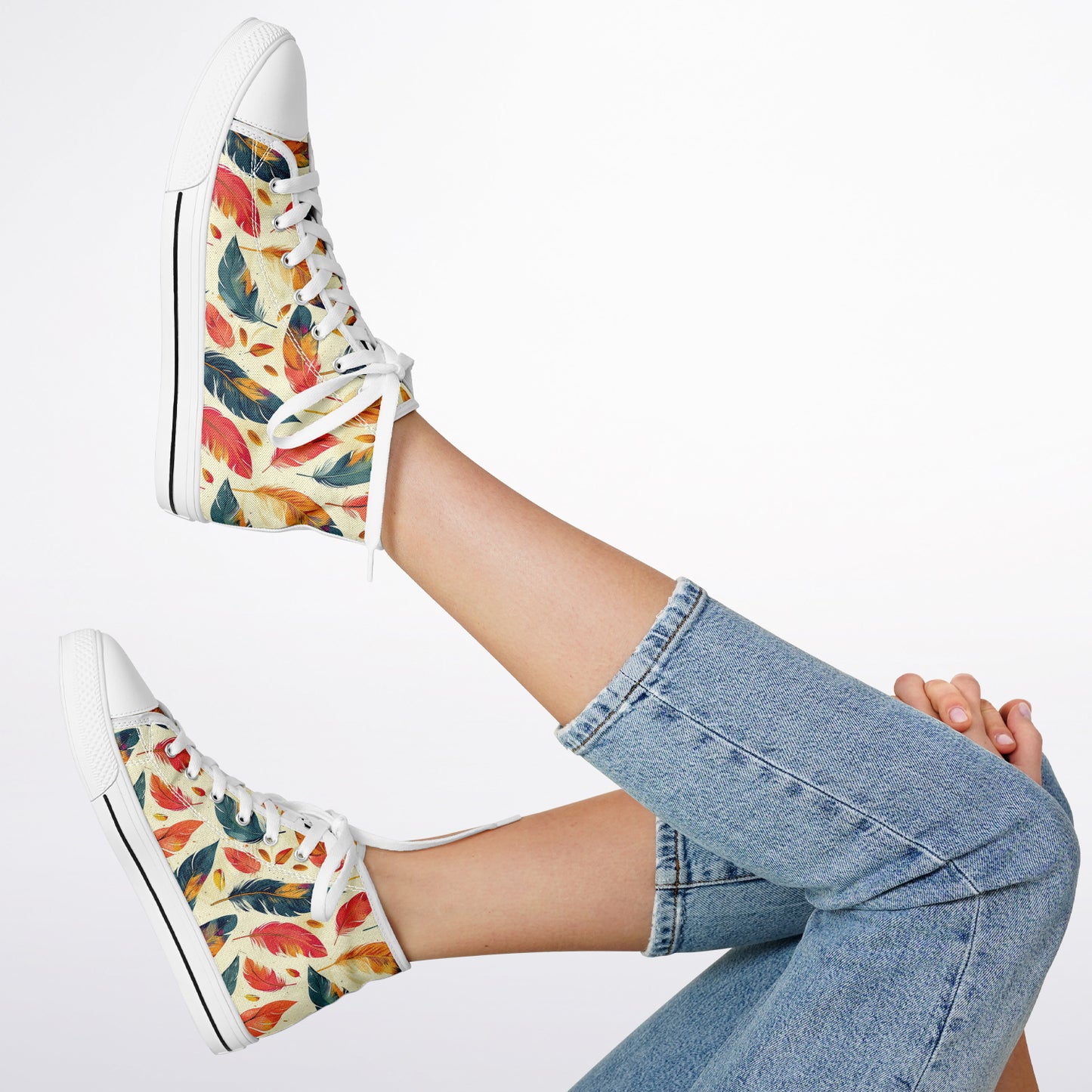 Urban Peak High-Top Shoes with Autumn Leaves Design