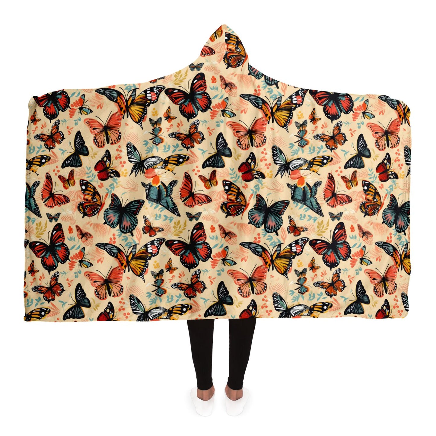 Butterfly Garden Hooded Blanket