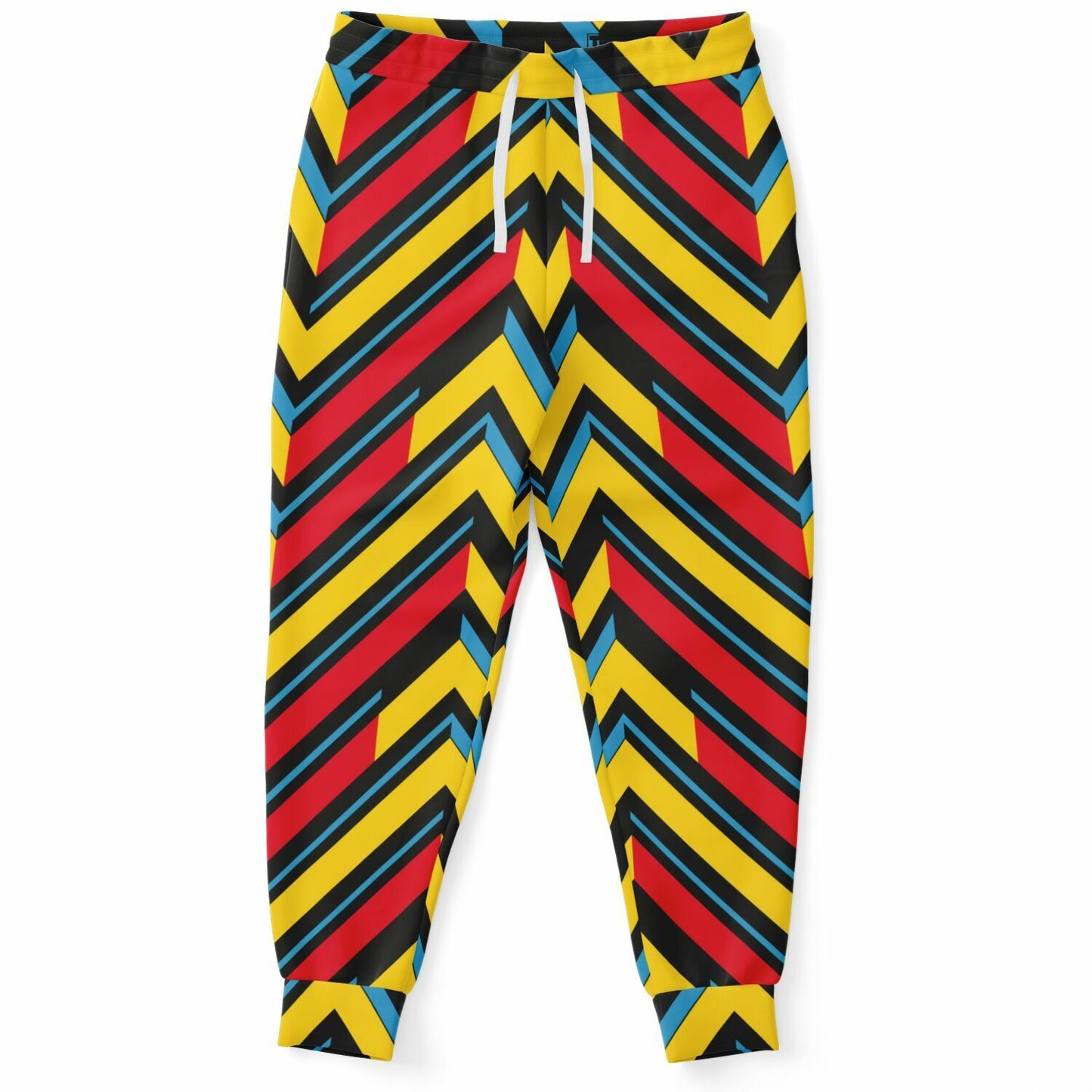 Vibrant Chevron High-Waisted Joggers for Bold and Trendy Loungewear - AOP