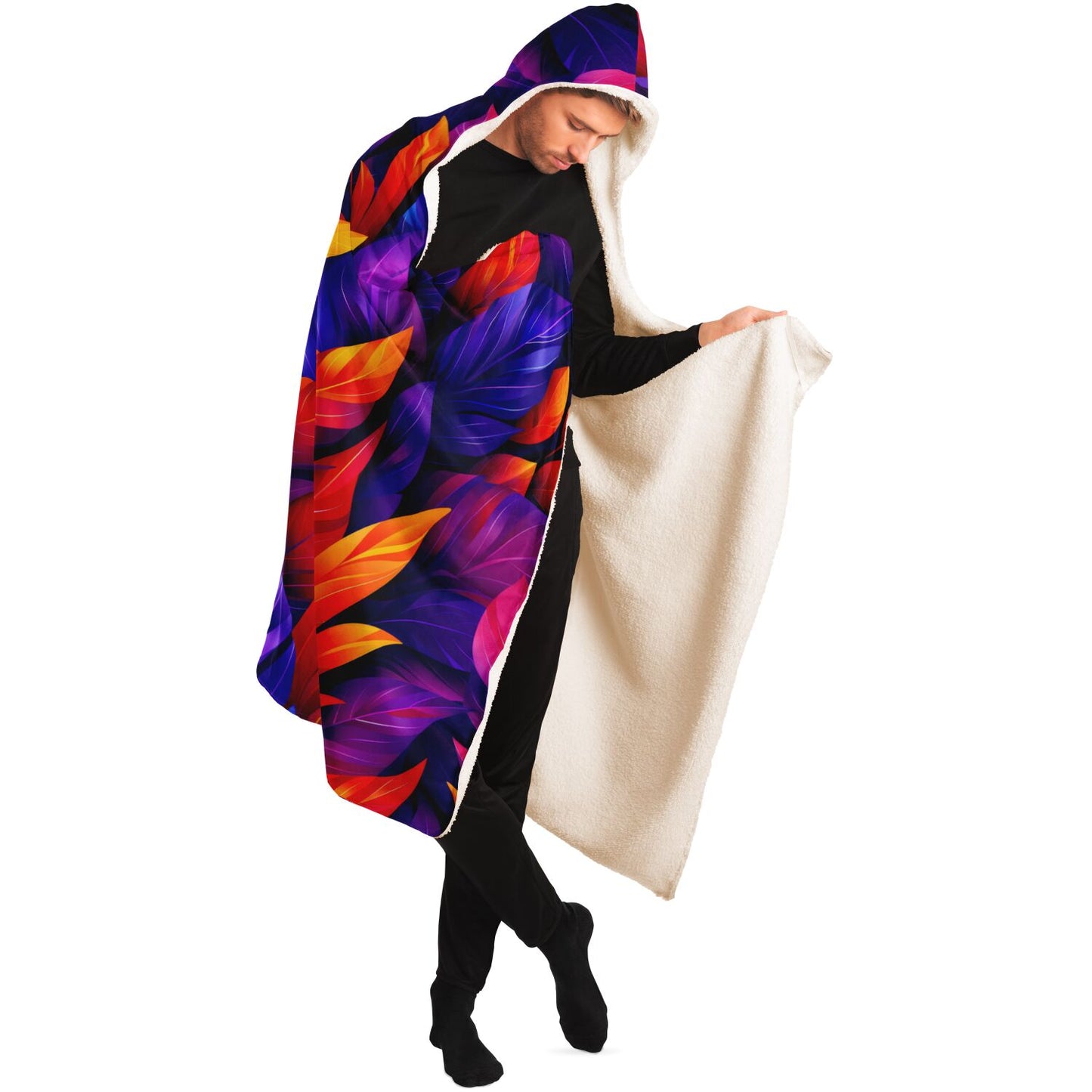 Vivid Feather Fantasy Hooded Blanket