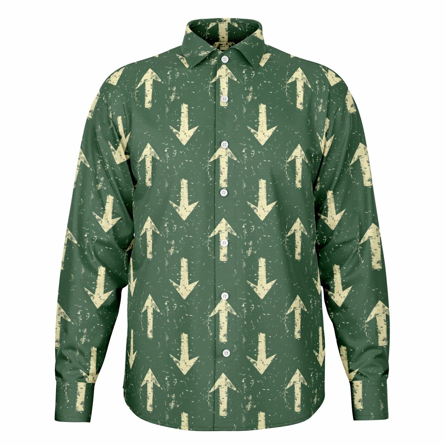 Urban Arrow Pattern Long Sleeve Button Down Shirt