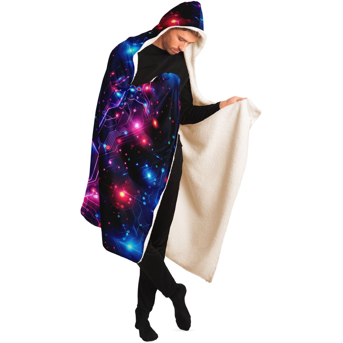 Techno Glow Circuitry Hooded Blanket