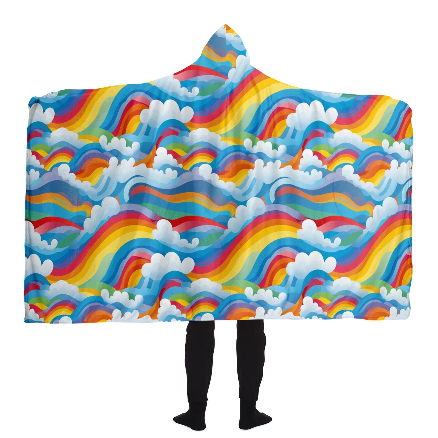 Cosy Rainbow Hooded Blanket