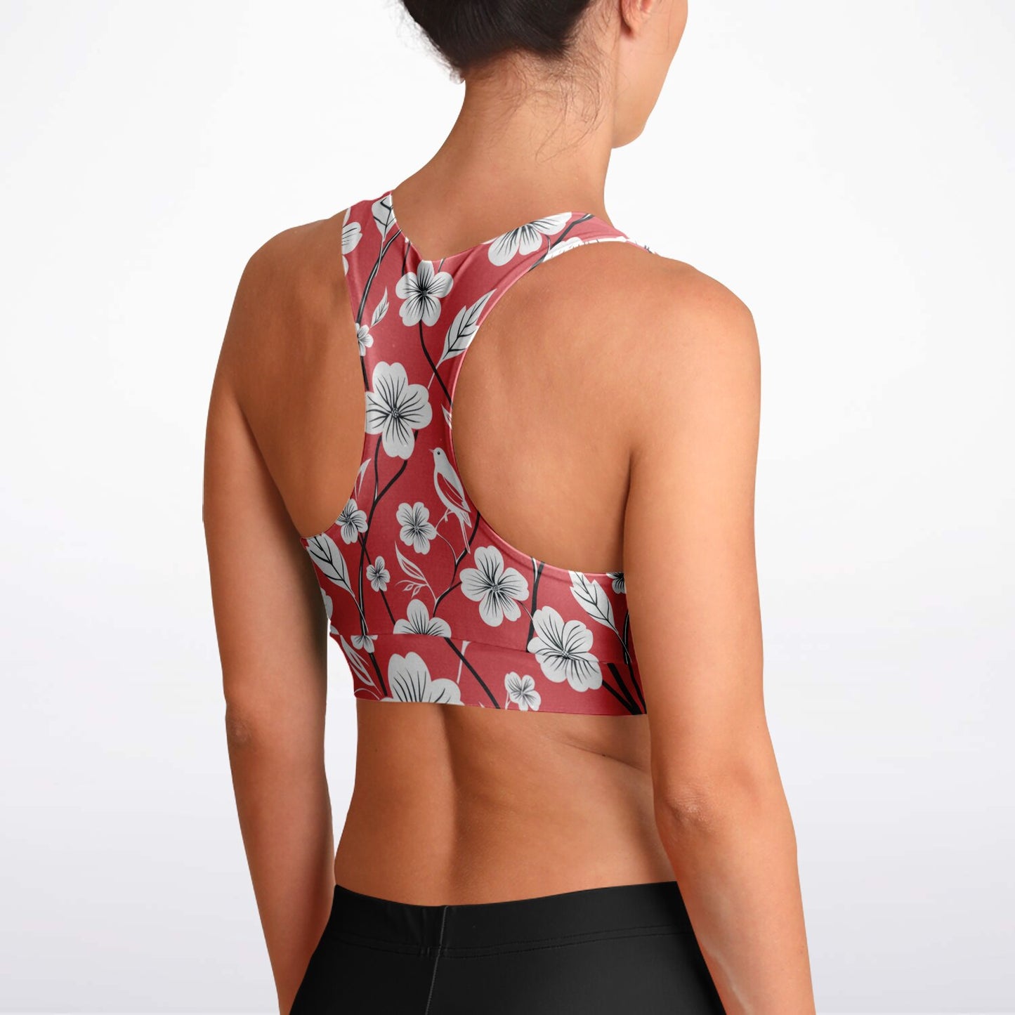 Floral Elegance Padded Sports Bra