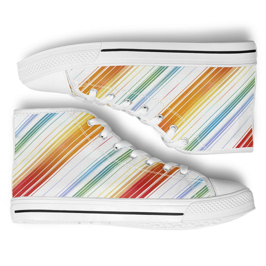 Urban Peak High-Top Shoes with Rainbow Stripes Design