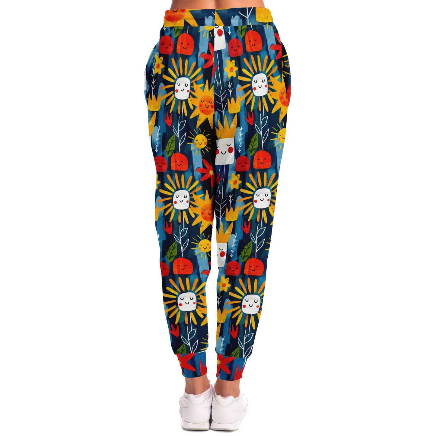 Whimsical Sunshine High-Waisted Joggers for Playful Loungewear - AOP