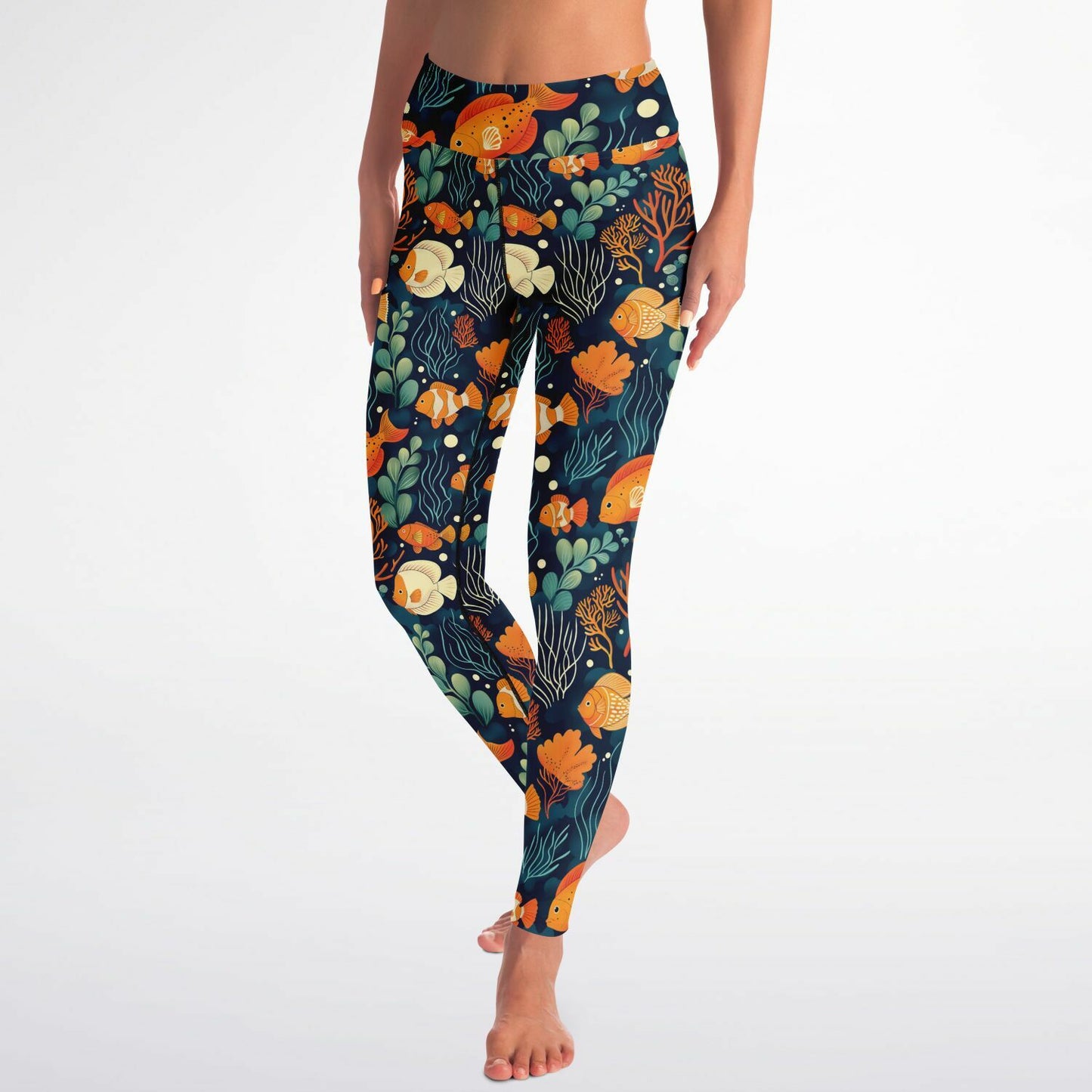 Underwater Paradise High-Waisted Yoga Leggings for Serene and Stylish Practice - AOP copy