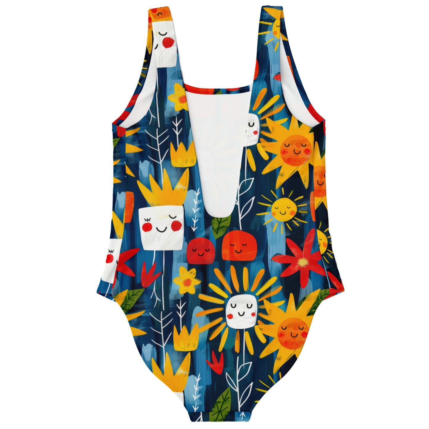 Whimsical Sunshine and Flowers Women's One-Piece Swimsuit - AOP