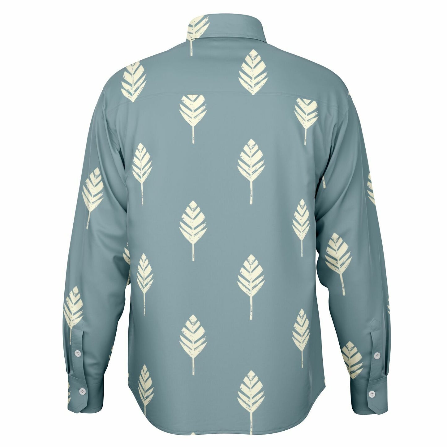 Leaf Pattern Long Sleeve Button Down Shirt