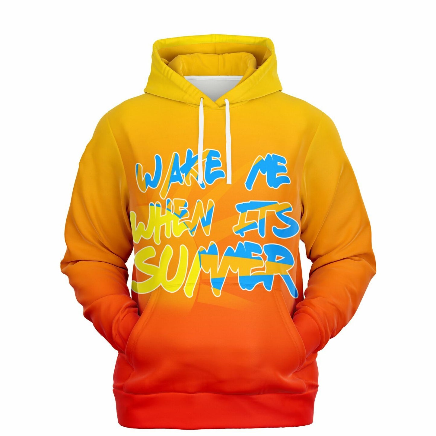 Vibrant 'Wake Me When It's Summer' Pullover Fashion Hoodie - Perfect for Sunny Vibes - AOP