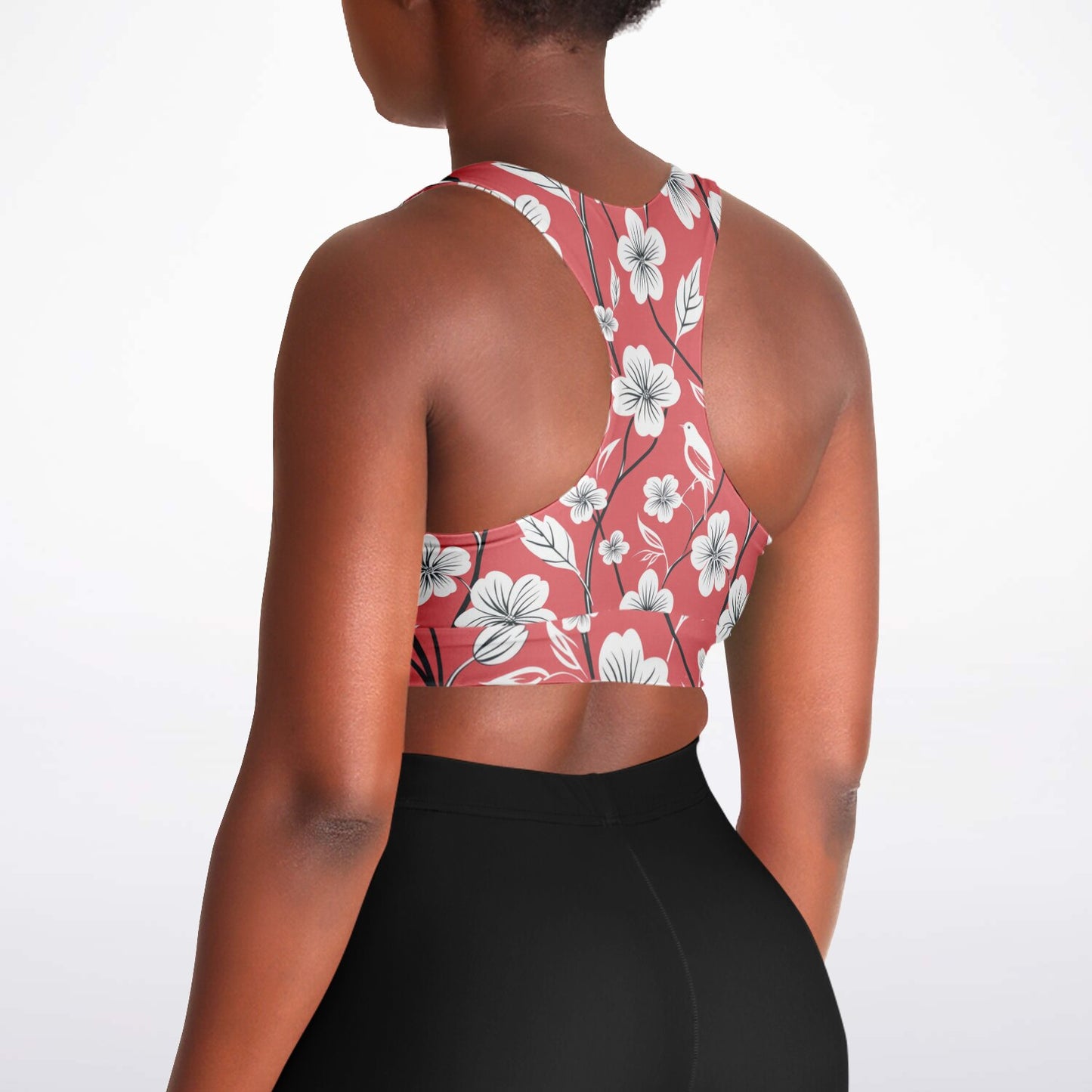 Floral Elegance Padded Sports Bra