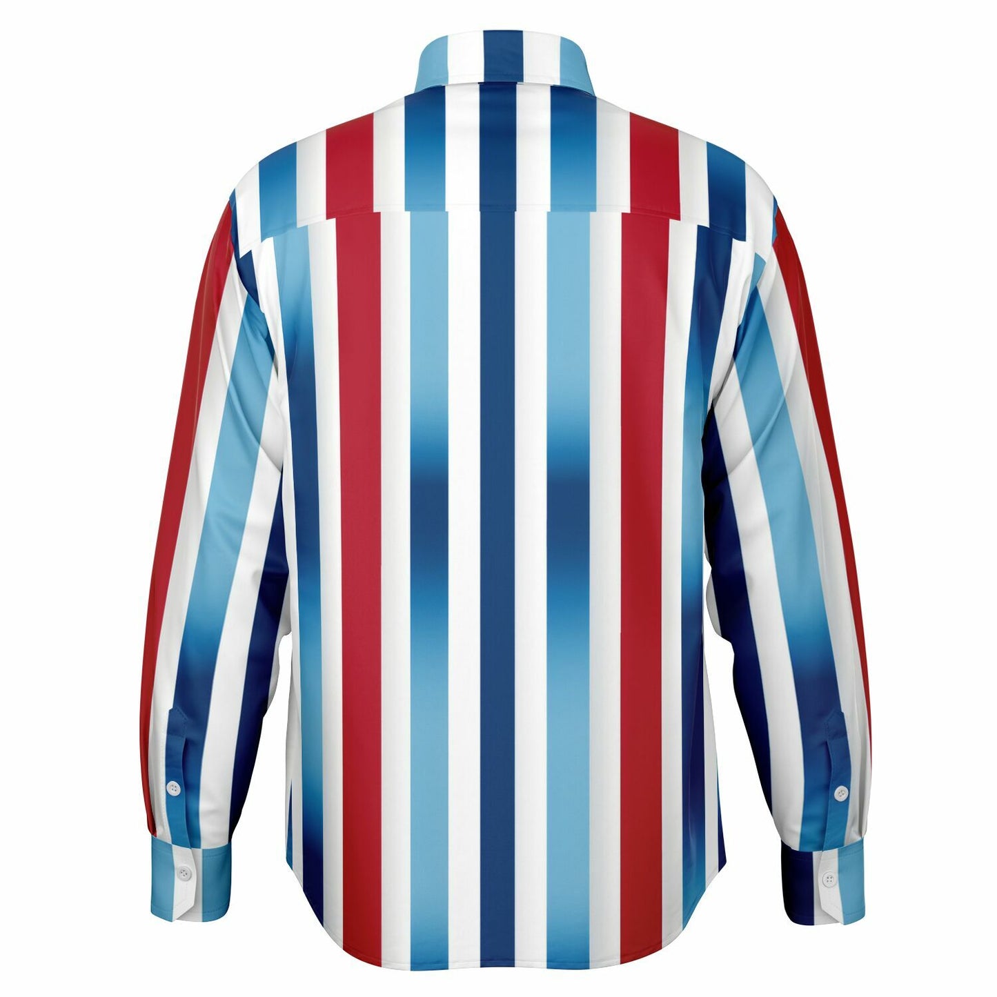 Patriotic Stripes Long Sleeve Button Down Shirt