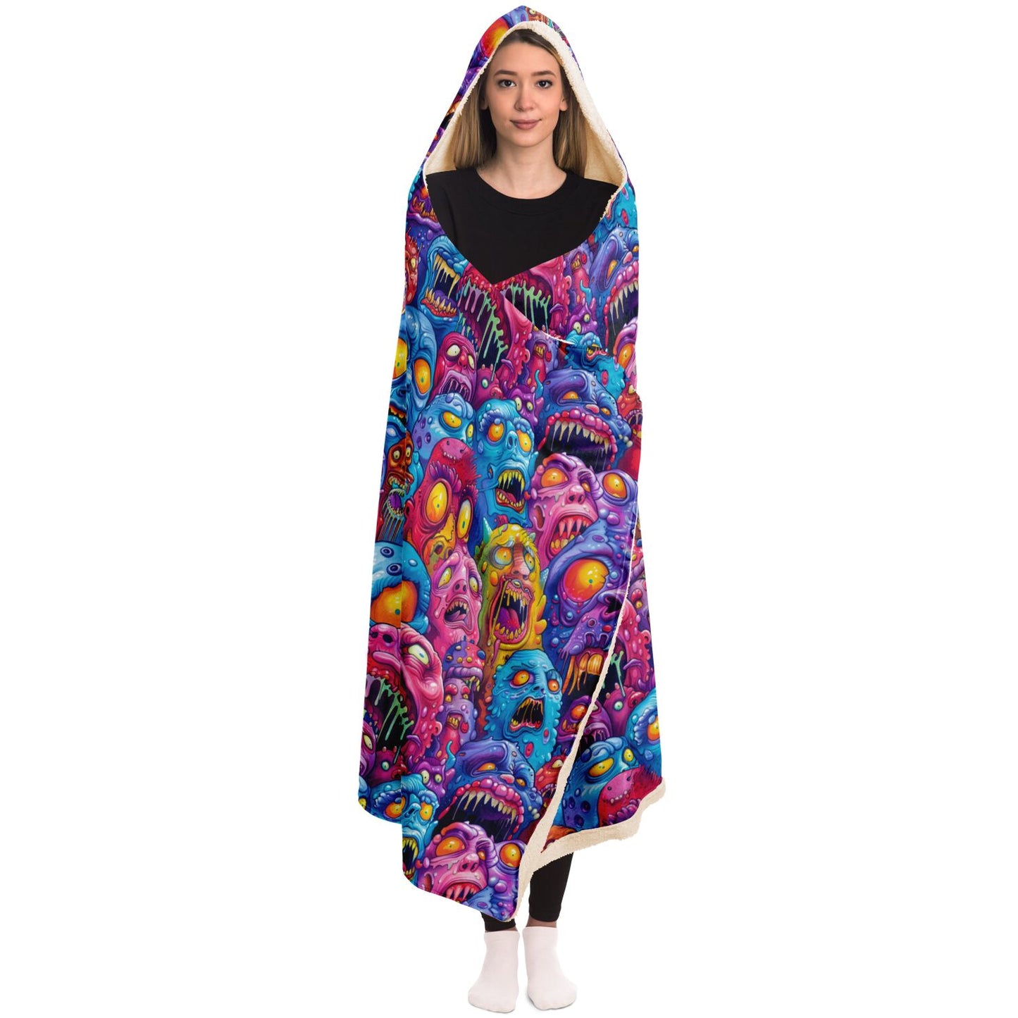 Colorful Monster Hooded Blanket