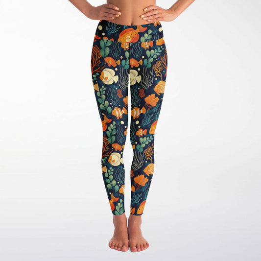 Underwater Paradise High-Waisted Yoga Leggings for Serene and Stylish Practice - AOP copy