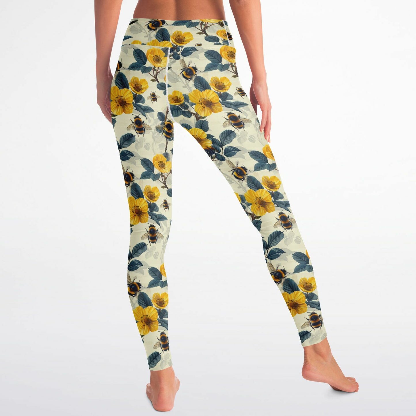 Sunflower and Bee Yoga Leggings - AOP