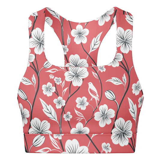 Floral Elegance Padded Sports Bra