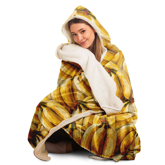 Vibrant Banana Hooded Blanket