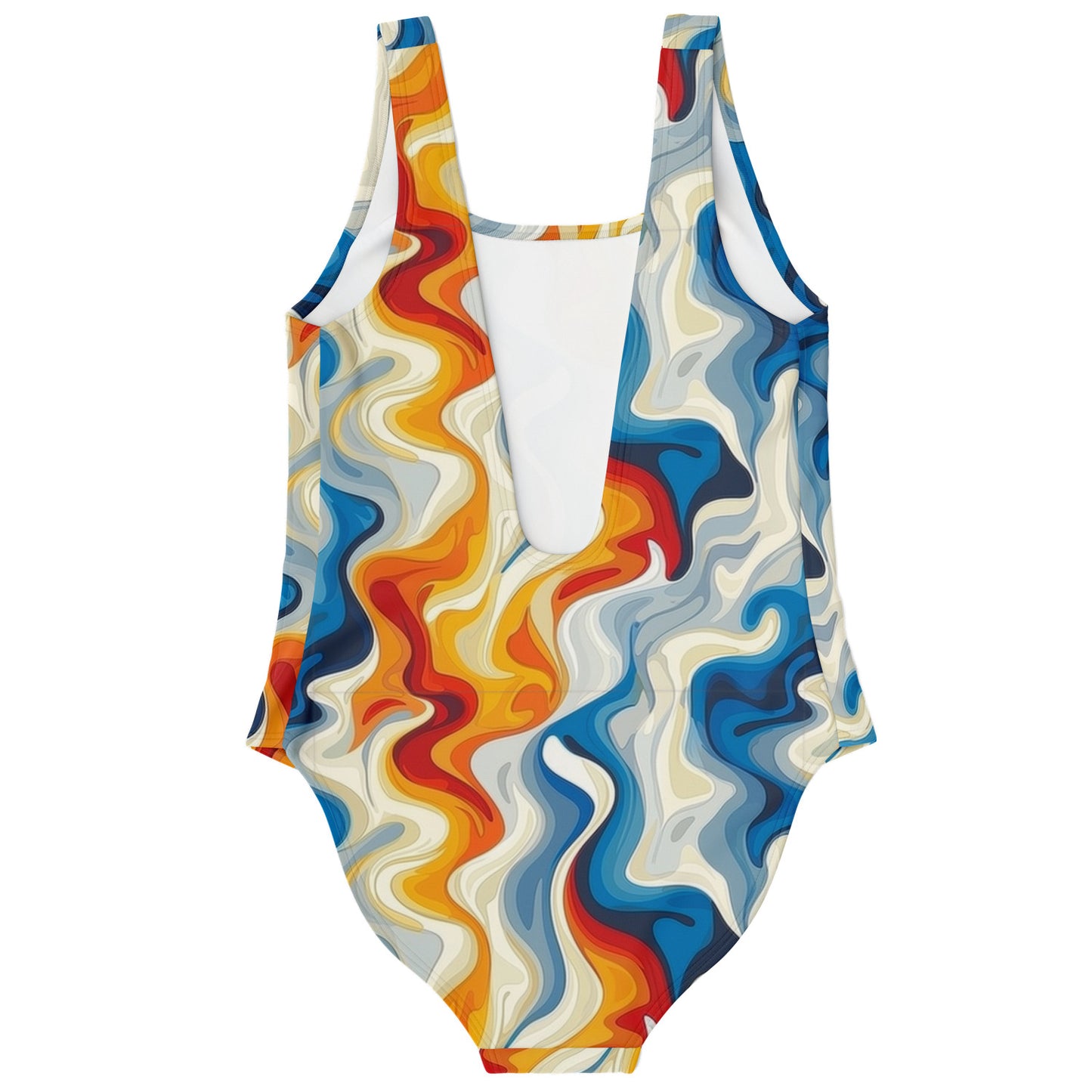 Retro Swirl Pattern Women's One-Piece Swimsuit - AOP