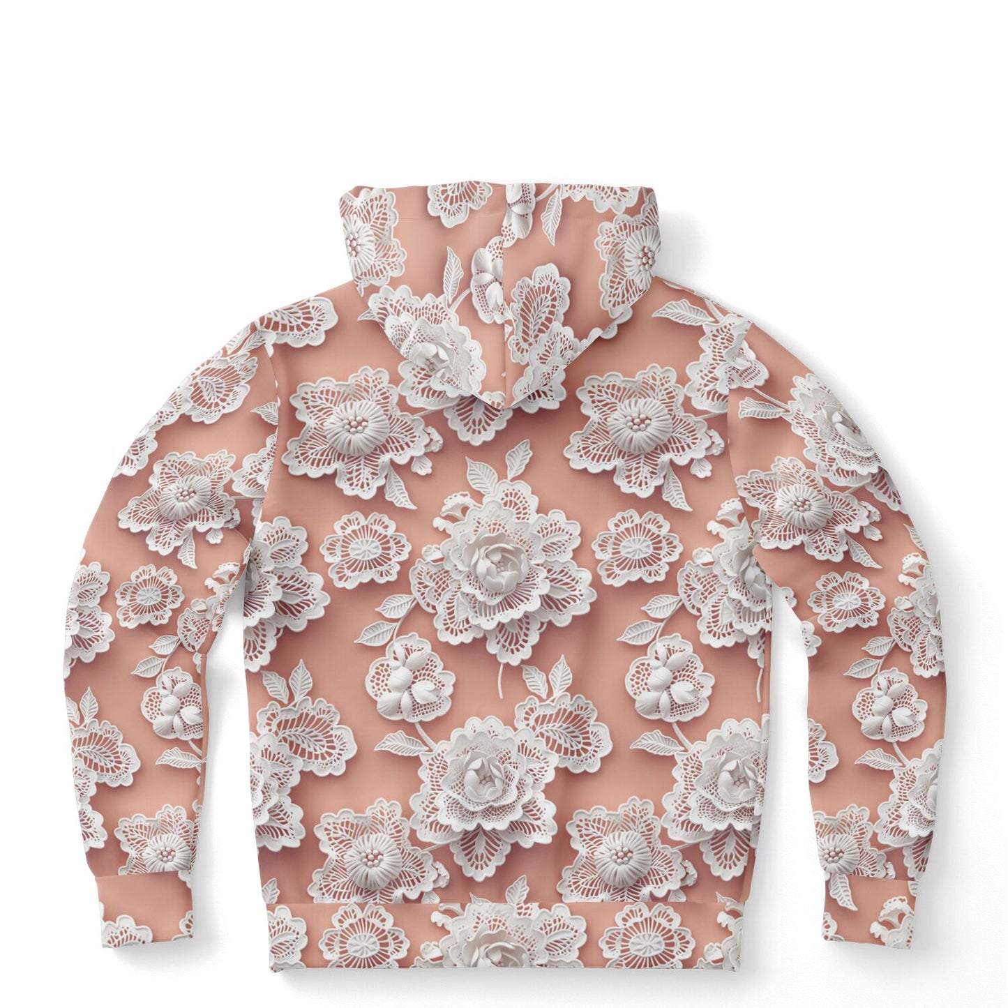 Lace Floral Pullover Fashion Hoodie - AOP