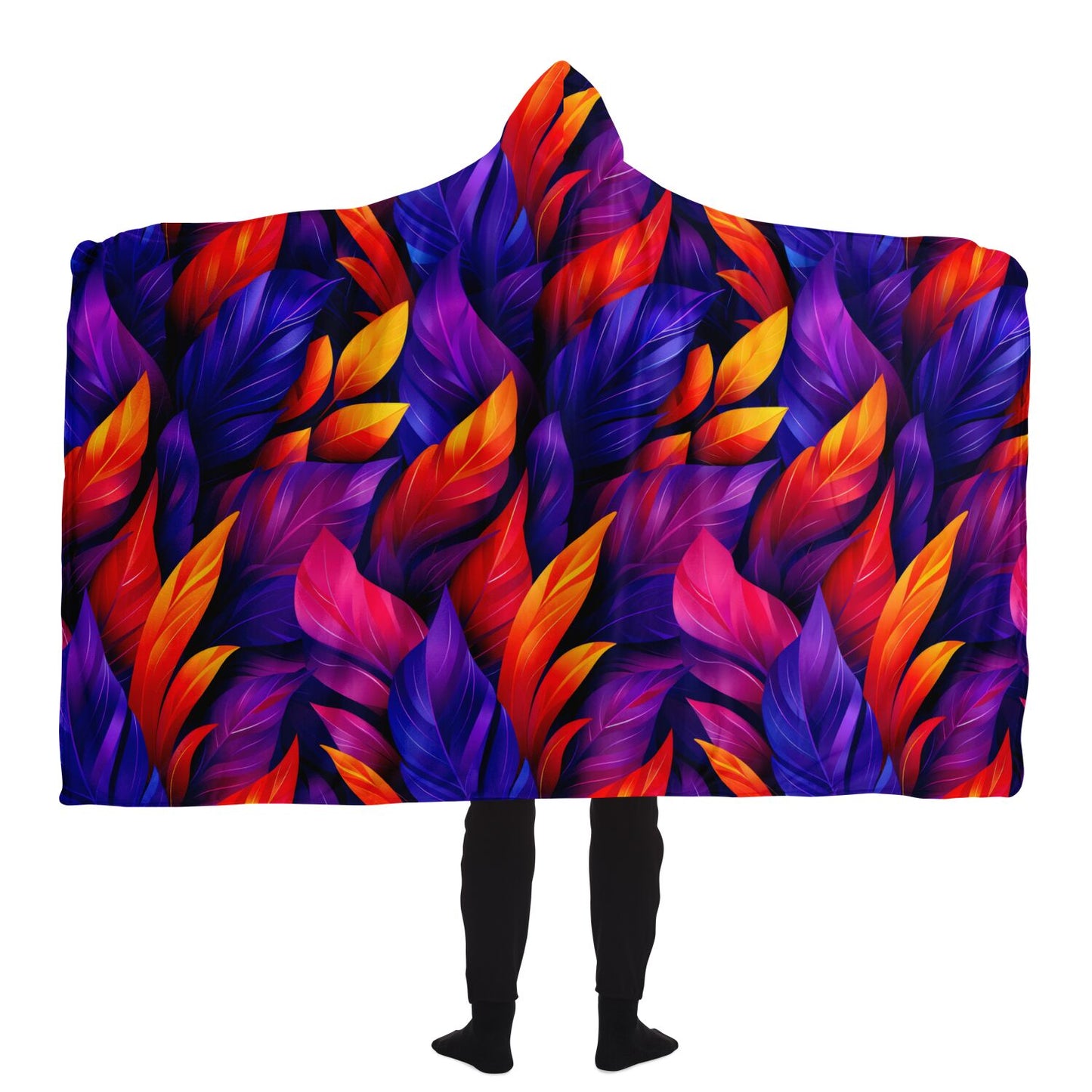 Vivid Feather Fantasy Hooded Blanket