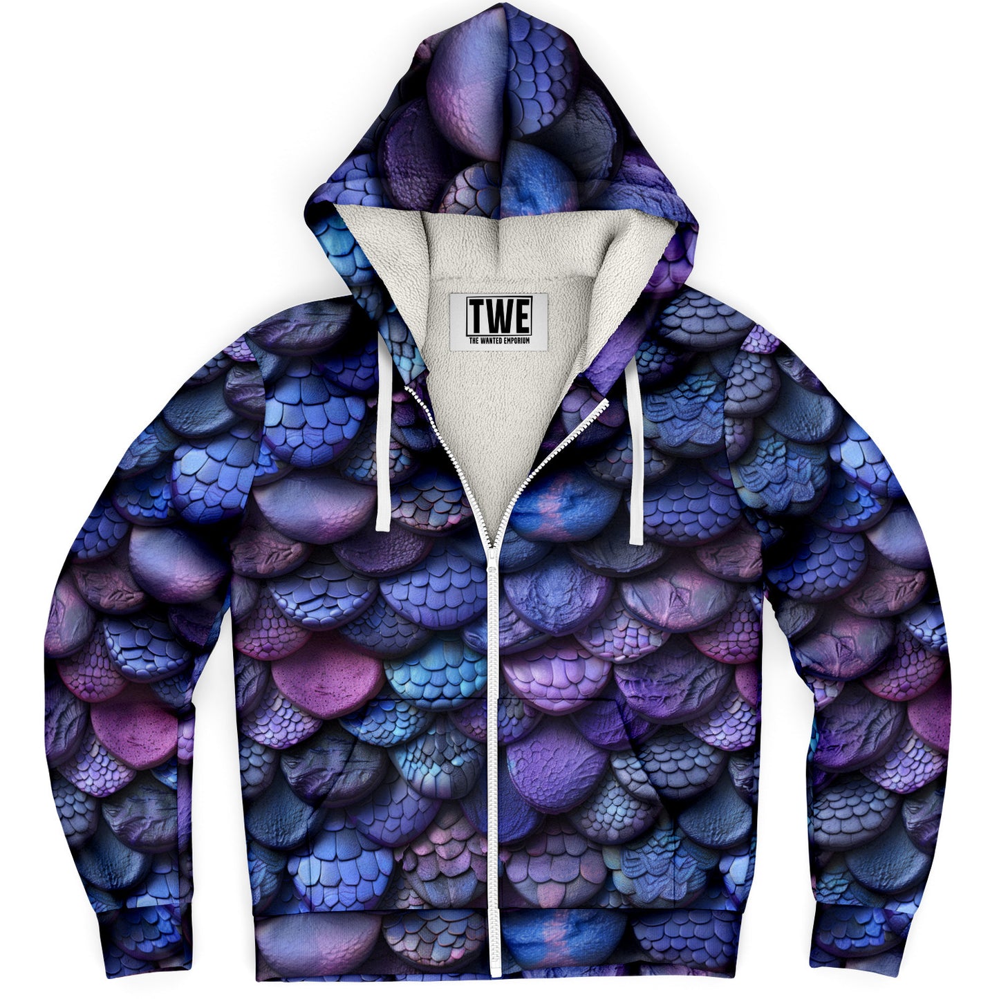 Mystic Dragon Scale Microfleece Zip hoodie - AOP