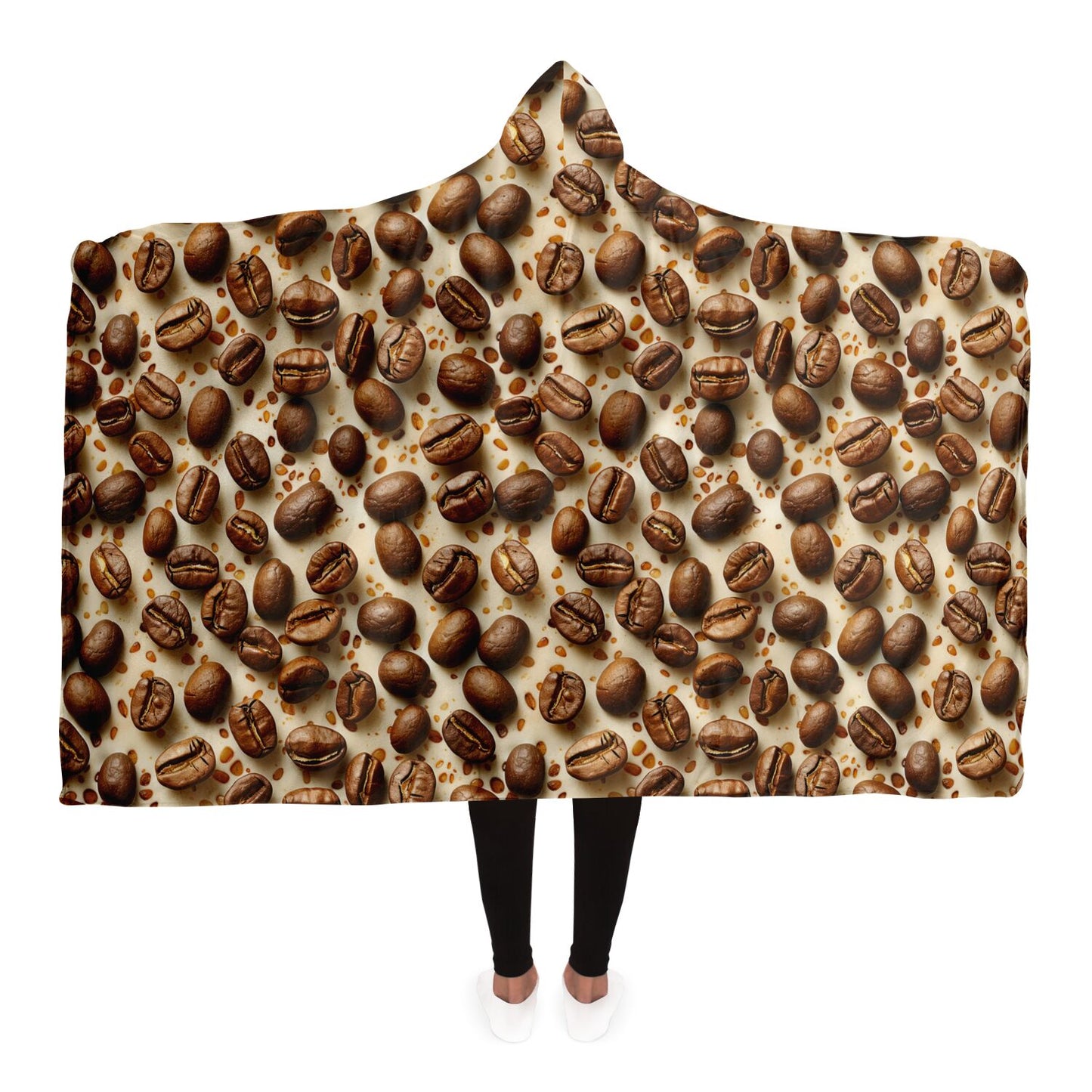 Cosy Coffee Bean Hooded Blanket